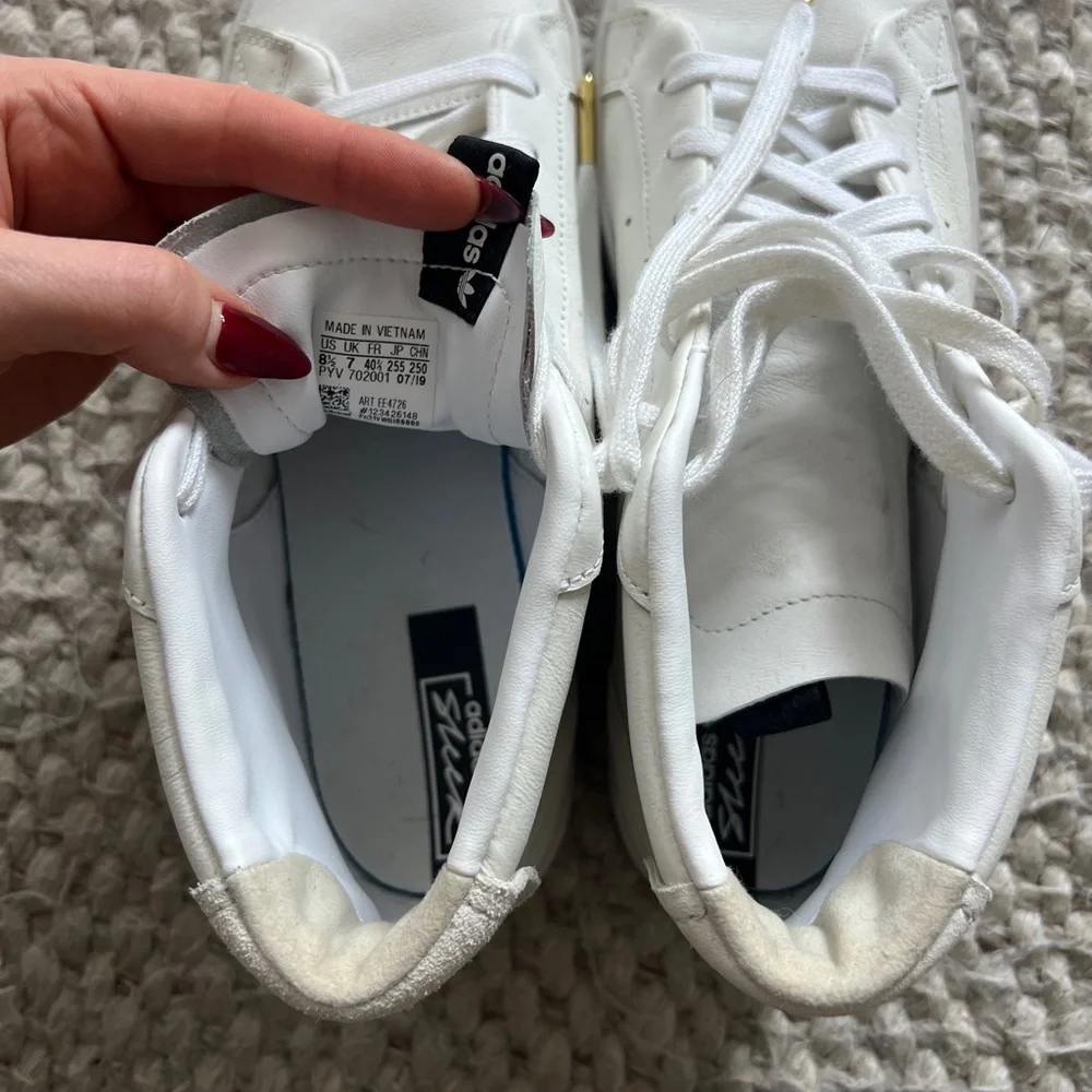 Adidas White and Gold High-Top Sneakers - Picture 5 of 5